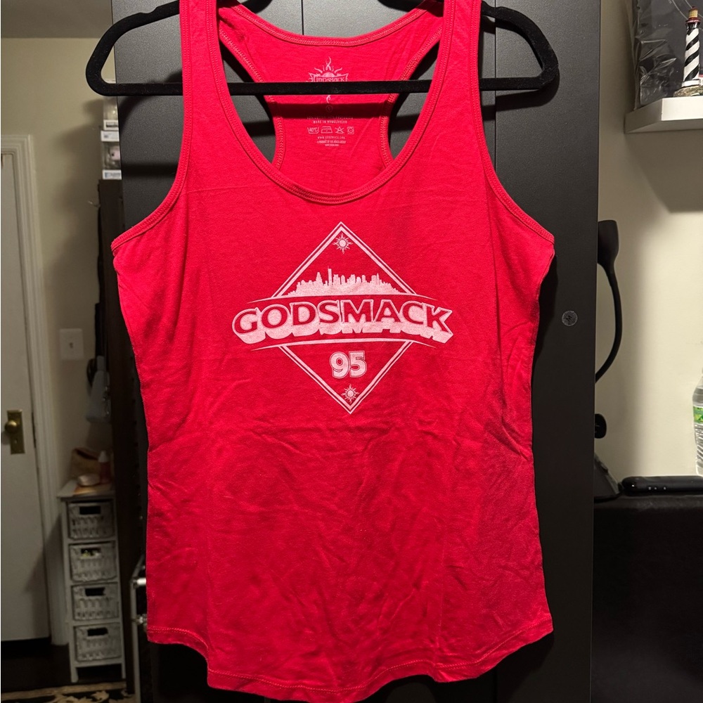LARGE GODSMACK Women's Red Tank Top
